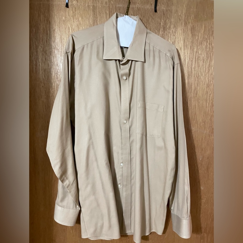 Van Heusen Brown 17 1/2 34/35 Dress Shirt